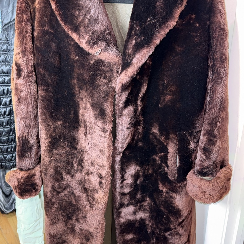 Luxurious Plush Teddy Jacket in Rich Brown
